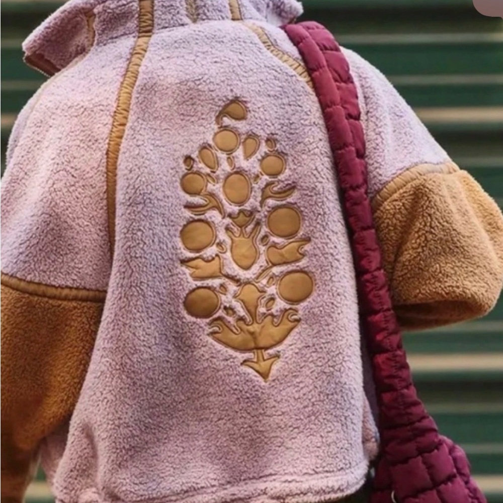 NWT free People movement mountain High Mauve twig purple brown fleece pullover